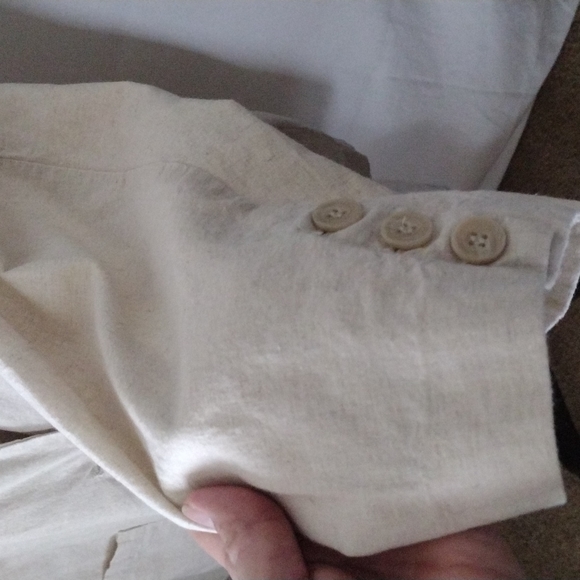 AVENUE WOMEN OVERSIZED DOUBLE BREASTED BLAZER LINEN BLEND - Picture 4 of 11